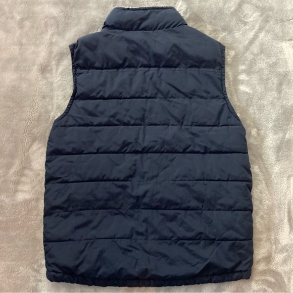 Gymboree Navy Blue Fleece Lined Puffer Vest Boys Large 10 12 Full Zip - Picture 4 of 7